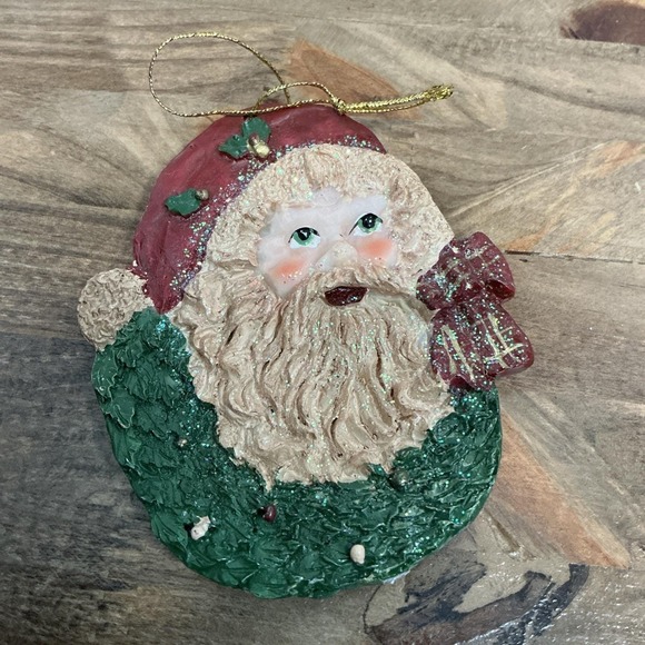 Old World Christmas Other - Old World Santa Claus and Wreath Reversible Christmas Tree Ornament